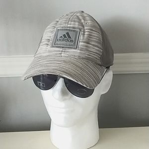 Adidas Stretch Fit Hat Gray Logo Flex